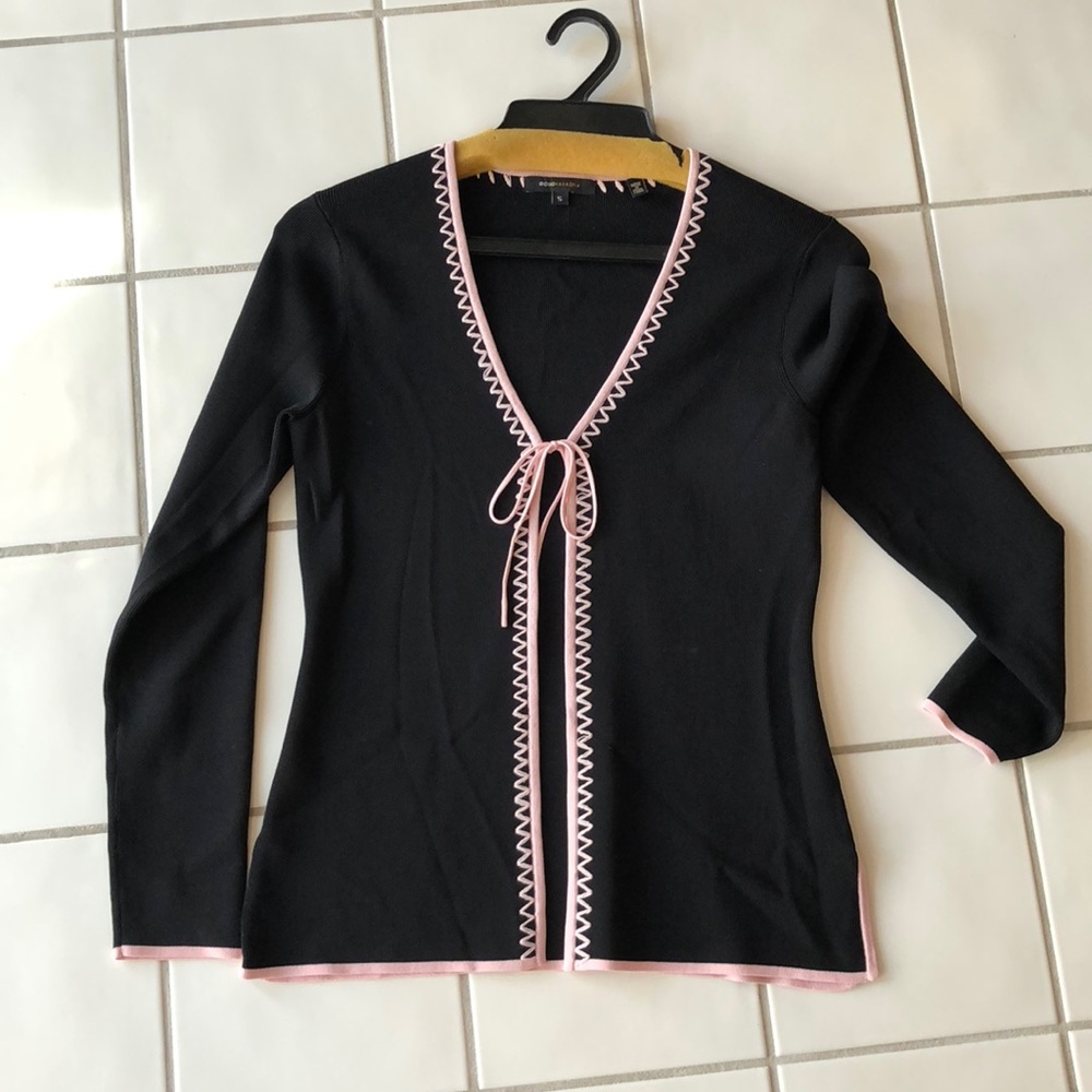 BCBG Black and Pink Cardigan